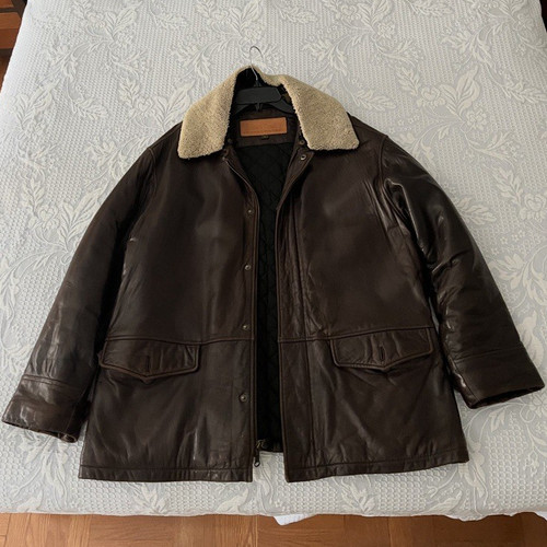 Men brown lambskin leather - men's,